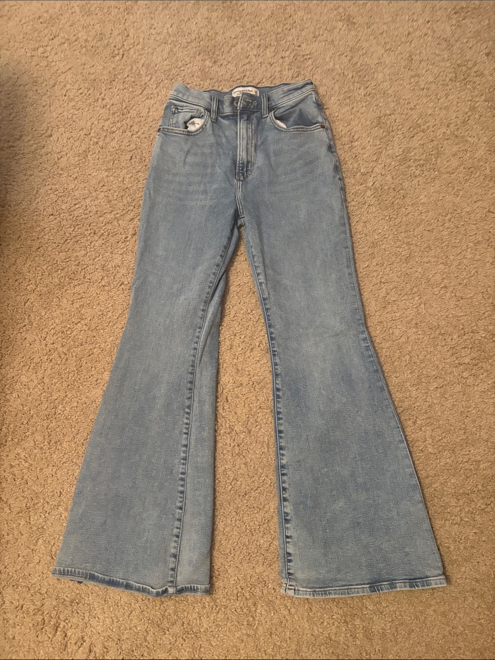 Abercrombie & Fitch Light Blue Flare Jeans for Women Curve Love